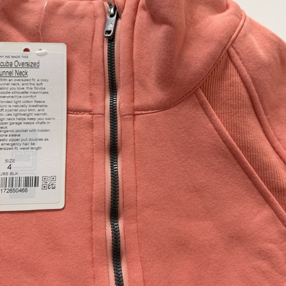 NWT Lululemon athletica Peach Half-Zip Sweatshirt Size 4 - Picture 2 of 4